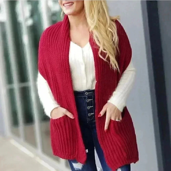 CASUAL DOLLZ Knit Scarf with Pockets -Muffler - Picture 1 of 5